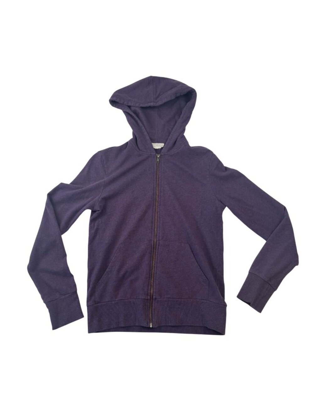 Synergy Womens XS Heathered Purple Organic Cotton Full-Zip Hoodie